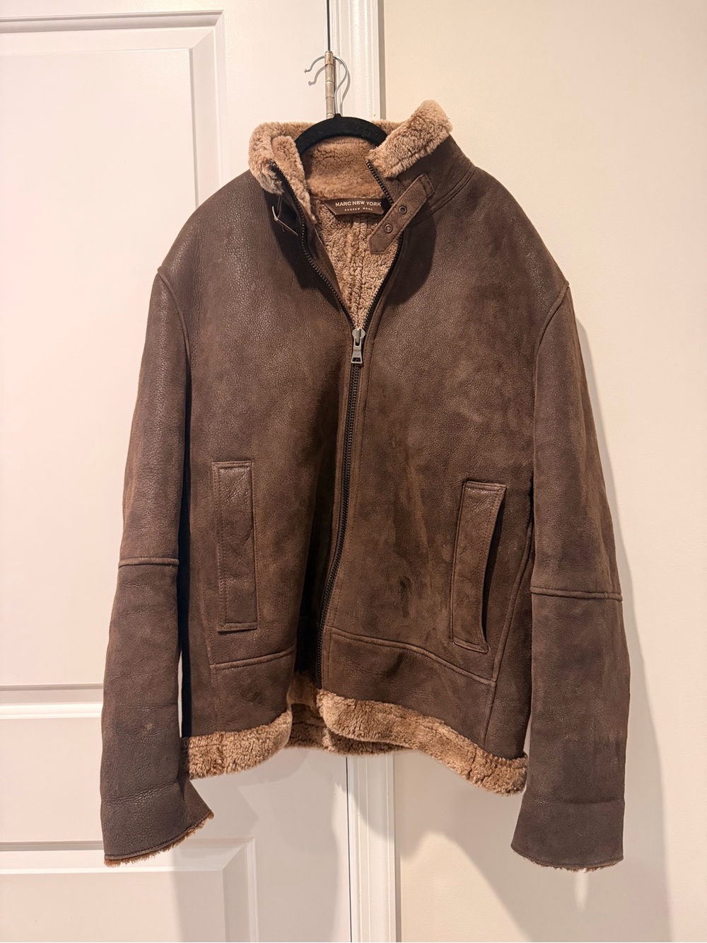 Marc New York shearling and suede coat